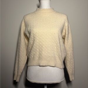 Talbots Soft Cream Cable Knit Sweater